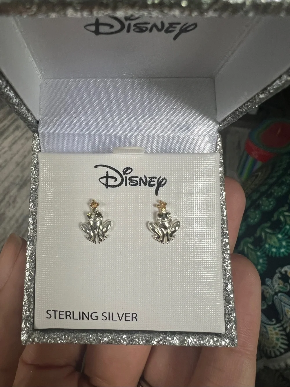 Disney The Princess And The Frog earrings Prince Naveen sterling silver NIB